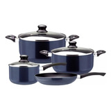 Batería Cocina Marmicoc Set 7 Piezas Antiadherente Azul