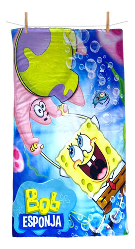 Toalla Baño Amigos Bob Esponja Pat Microfibra Secado Rapido 