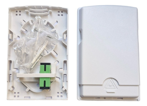 Roseta Fibra Óptica Ftth 2 Acopladores Sc/apc Tapa Cobertora