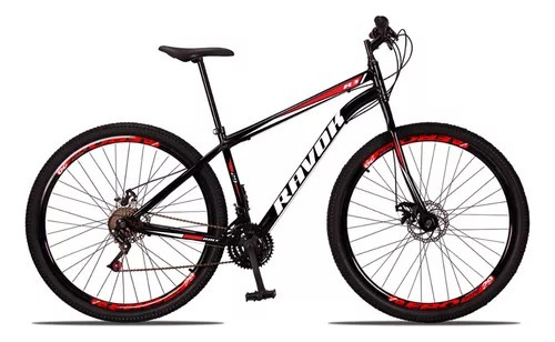 Mountain Bike Ravok 2023 Aro 29 Mountainbike Aço 2023 21v Freios De Disco Mecânico Câmbios Câmbio Dianteiro (imp.) 3v Y Câmbio Traseiro (imp.) 7v Cor Preto/vermelho