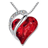 Gargantilla-collar Con Corazón De Cristal Color Rojo
