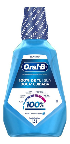 Enxaguante Bucal 100% De Sua Boca Cuidada 1,5 Litros Oral-b