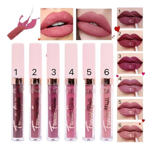 X6 Labial Liquido Matte Larga Duracion Waterproof Make Up 