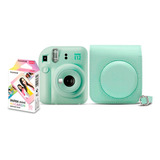 Kit Câmera Instax Mini 12 Verde + 10 Fotos Macaron E Bolsa