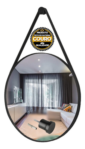 Espelho Para Banheiro Adnet Redondo 60cm + Kit De Instalação
