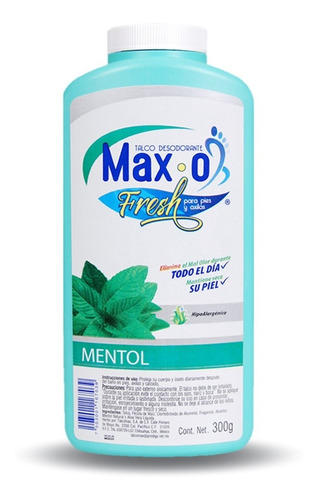 Talco Desodorante Para Pies Max O Fresh 300g