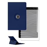 Capa Giratória + Película Compatível Com Tablet Vaio Tl10 Cor Azul-marinho