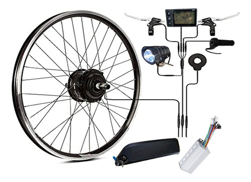Kit De Conversión De Bicicleta Eléctrica Motor 350w +batería