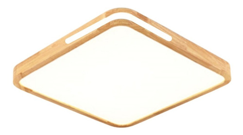 Panel Plafón Led Borde Madera Sobrepuesto Cuadrado  40cm 76w