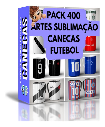 Pack +400 Artes Para Sublimação Em Canecas Times De Futebol