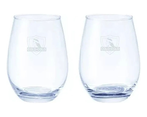 Set 2 Vasos Glasso Colo Colo Premium Bar Quincho