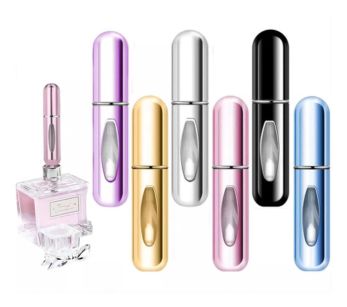 Mini Atomizador Para Perfume Recargable Capsula Viaje 6pcs