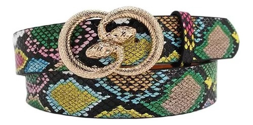 Cinturón Mujer Pitón Hebilla De Serpientes Colores