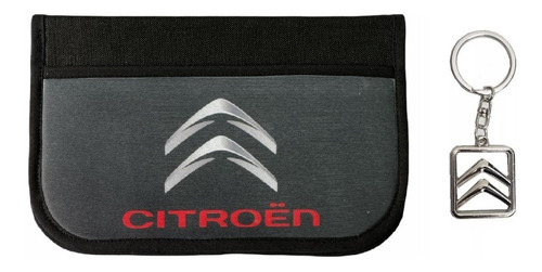 Llavero Citroen Logo Metalico + Porta Documentos Auto