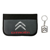 Llavero Citroen Logo Metalico + Porta Documentos Auto