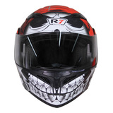 Casco R7 Abatible Unscarred Pirata Negro/blanco Mate Xl