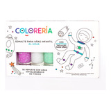 Set Esmalte X 3 Infantil Para Uñas Colores Al Agua Coloreria