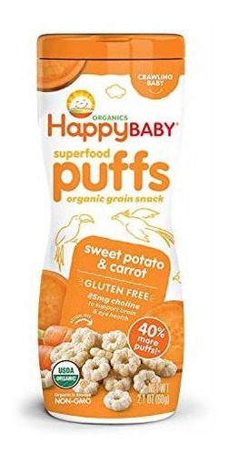 Happy Baby Organic Súper Soplos De Batata Y Zanahoria, 2,1 O