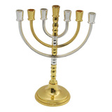 Candelabro De Metal De Estilo Elegante Menorah Para