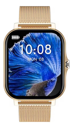 Relógio Smartwatch Feminino Dourado Com Kit De Pulseiras Top