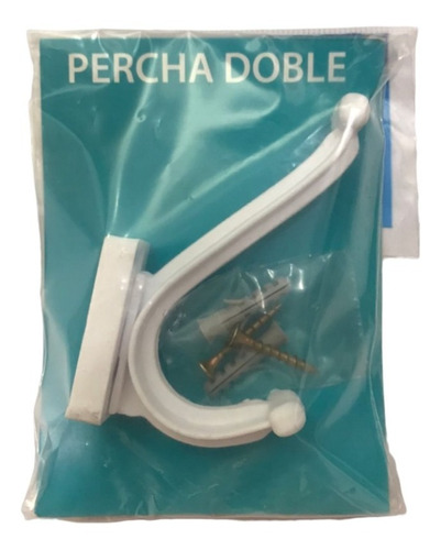 Gancho Percha Doble De Plastico Para Atornillar