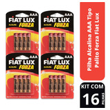Kit Com 16 Pilhas Alcalina Aaa Palito Forza Fiat Lux