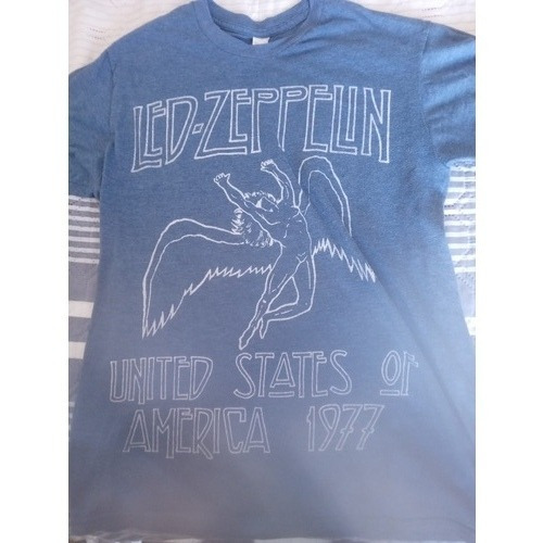 Playera Para Caballero Led Zeppelin Azul Algodón 