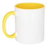 Taza Blanca 11oz Tlp Asa Y Fondo De Color Interno Sublimar24 Color Amarillo