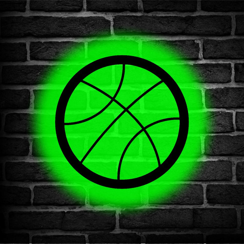 Velador Pared Pelota De Básquet Nba Led Retroiluminado