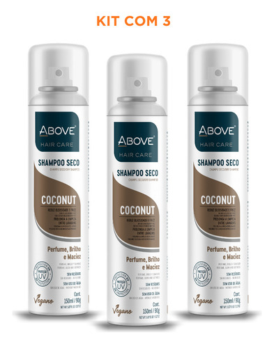 Kit 3 Shampoo A Seco Coconut Above Reduz Oleosidade 
