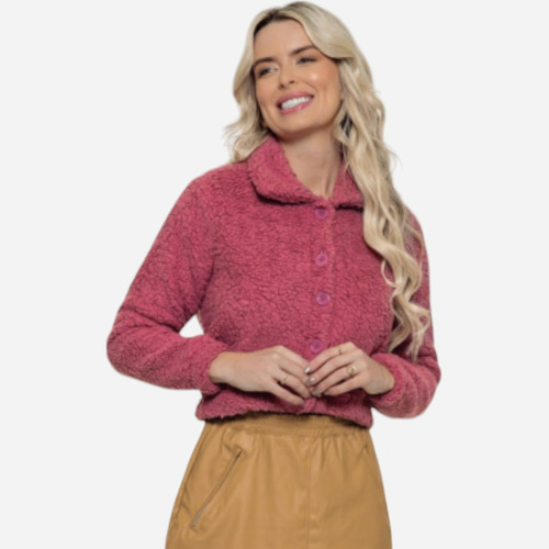 Camisa D Frio Manga Longa Outono Inverno Pelúcia Bomber Fofa