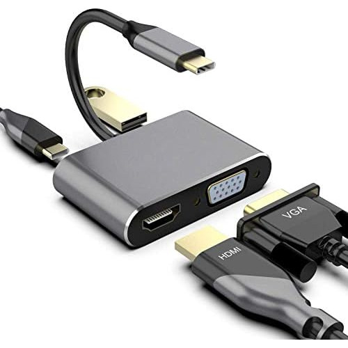 Adaptador Usb C Hdmi Vga, Adaptador Multipuerto Av Digi...