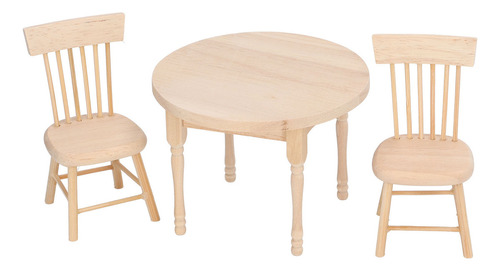 Juego De Mesa Y Silla Modelo Dollhouse Para Comedor, Escala