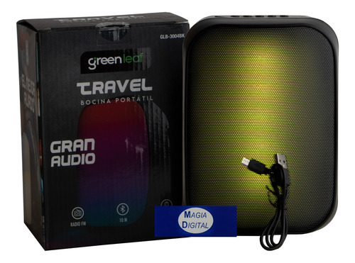 Bocina Bluetooth Green Leaf Glb-3004 Fm Usb Ksr-link Rgb