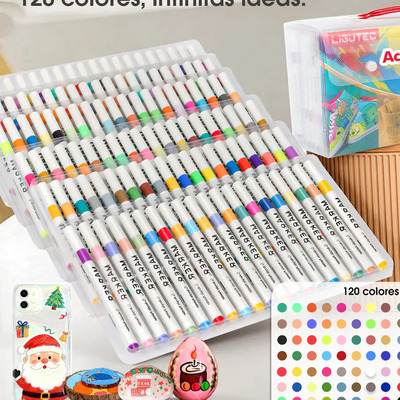 Marcadores Acrílica 120 Colores Tinta A Base De Agua Ligutec Decoraciones Navideñas Regalos Navideños Pintura Papeleria Madera Vidrio Tela Zapatos Funda Teléfono Móvil Huevo Pintura Acrílica | Envío gratis