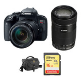 Canon Eos Rebel T7i Dslr Camara Con 18-135mm And 55-250mm Le