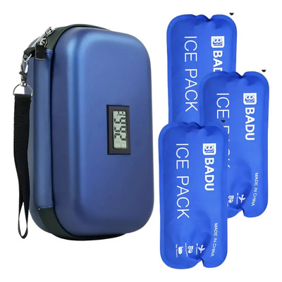 Hielera Medicamento Estuche Enfriador Insulina Bolsa Nano Azul Oscuro