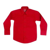 Camisa Manga Larga Oscar Rojo Roja  1 2 3 Y 3x Con Moño