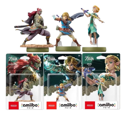 Trio Amiibo Link, Zelda E Ganon - Zelda Tears Of The Kingdom