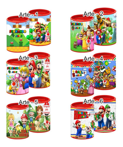 25 Cofrinho Super Mario Personalizado Envio Mais Rápido