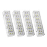 4 X Luminárias De Emergência Elgin 30 Leds Bivolt 2w