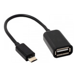 Cable Otg Para Equipos Móviles Celulares Puerto Micro Usb Color Negro