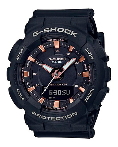 Reloj G-shock Deportivo Gma-s130pa-1adr Mujer 100% Original Color De La Correa Negro Color Del Fondo Negro