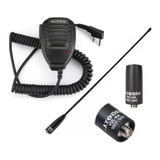 Pack Antena Doble Banda Walkie Talkie Microfono Pera Altavoz