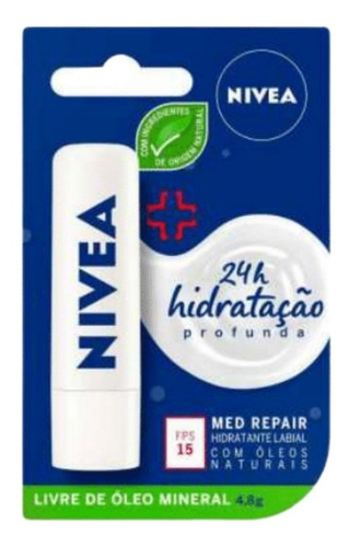 Hidratante Labial Nivea Med Repair Fps 15 - 4,8g