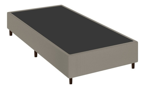 Base Cama Box Solteiro Pollare 88x188cm Suede Bege