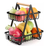 Organizador  Cesta De Frutas Y Verduras Dos Niveles Frutero