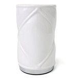 Vaso De Baño Popular, Colección Acolchada, Blanco - Plateado