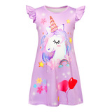 Vestido Unicornio Para Niñas, Camisón De Seda Helada, Ropa D