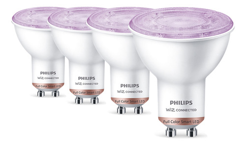 Lampara Led Inteligente Philips Wifi Smart Color Gu10 X4 Un